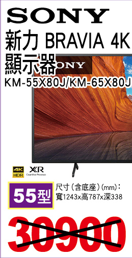 新力BRAVIA4KGoogleTV顯示器55型